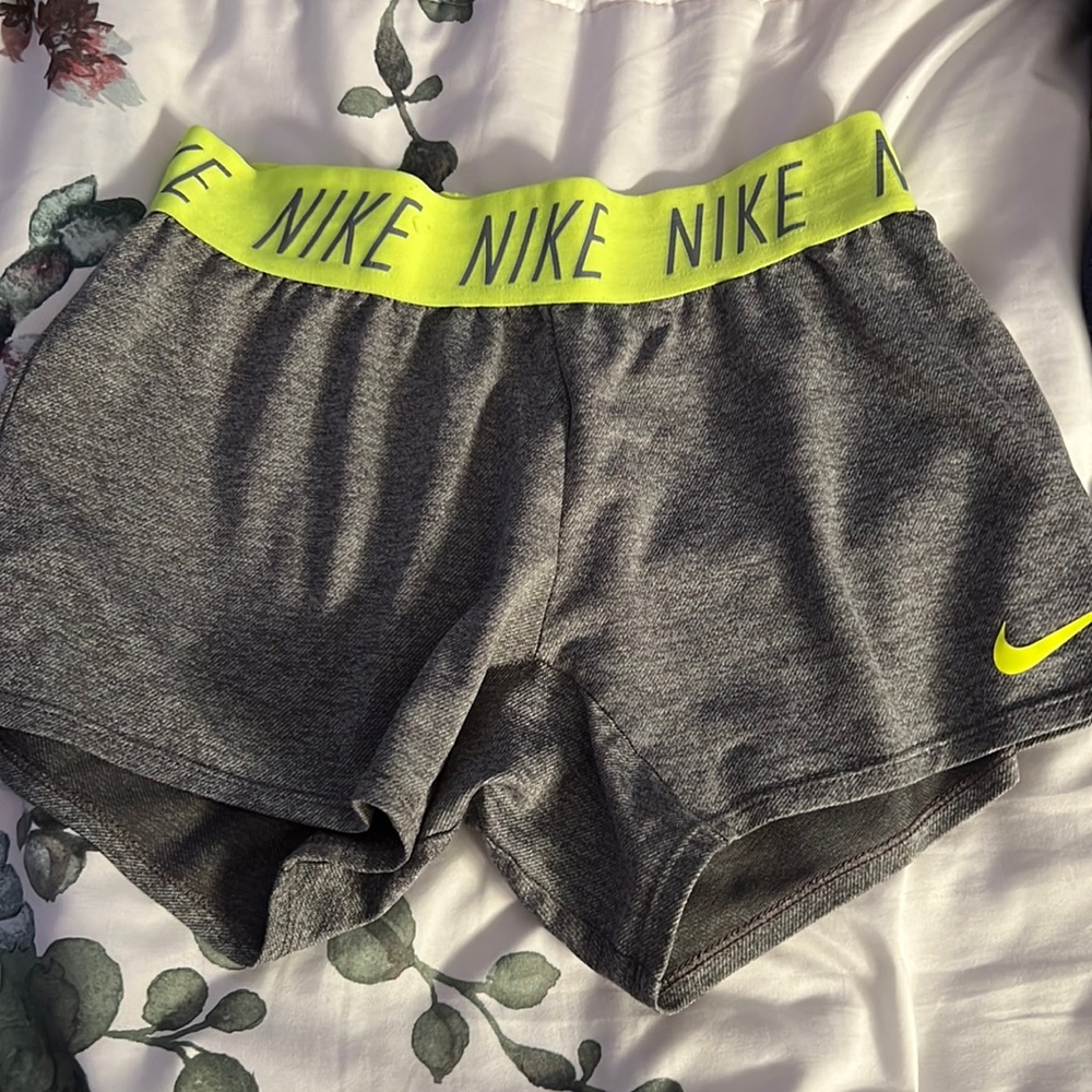 Neon Green and Grey Nike Pros | Size S